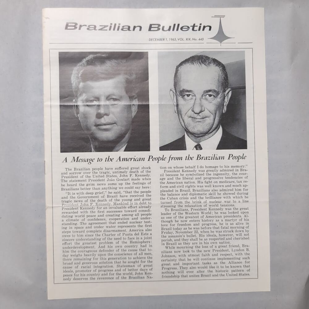 Bulletin December 1, 1963 JFK Kennedy LBJ Johnson Rare International Ed Vintage